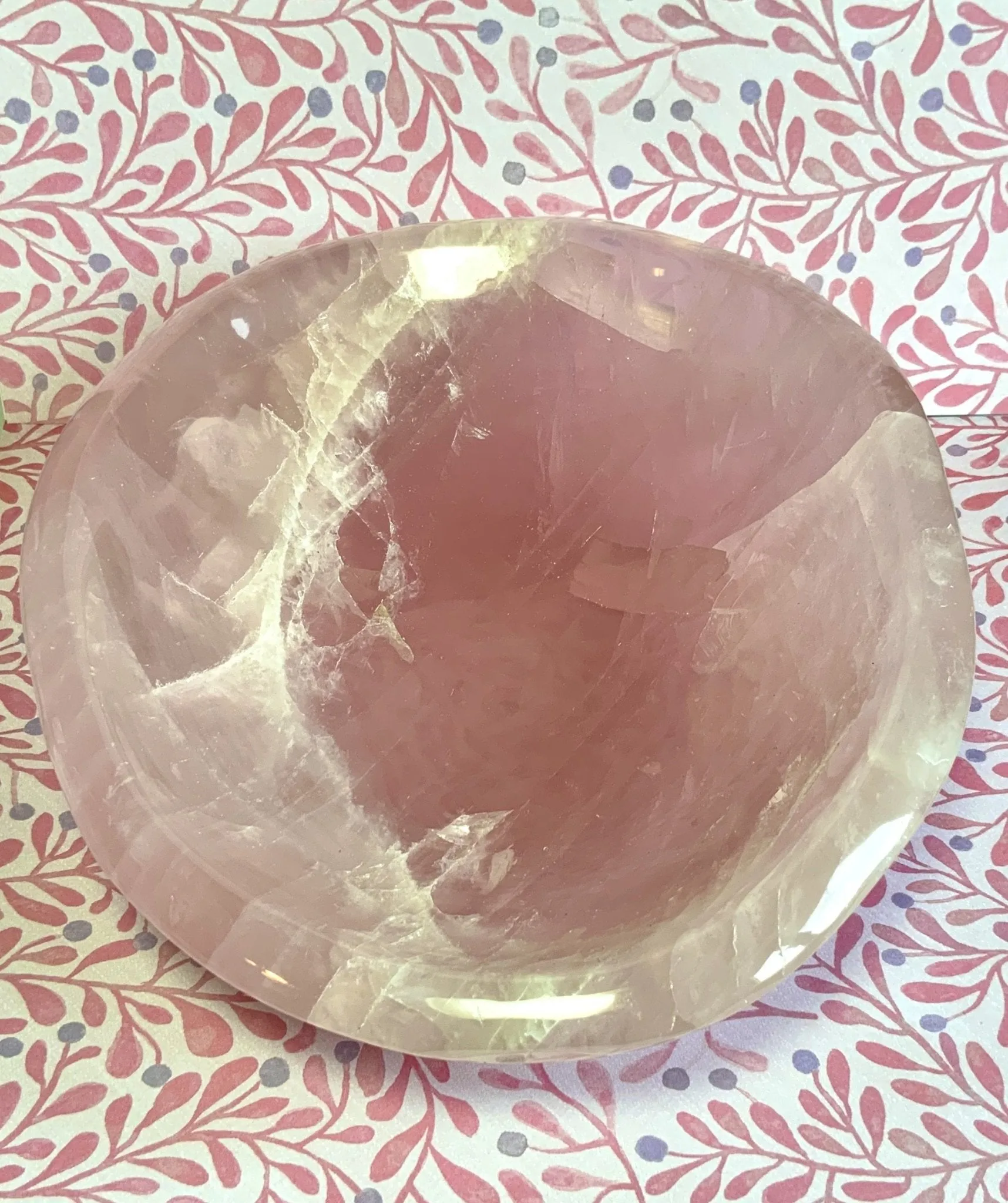 Flamingo Pink Rose Quartz Bowl