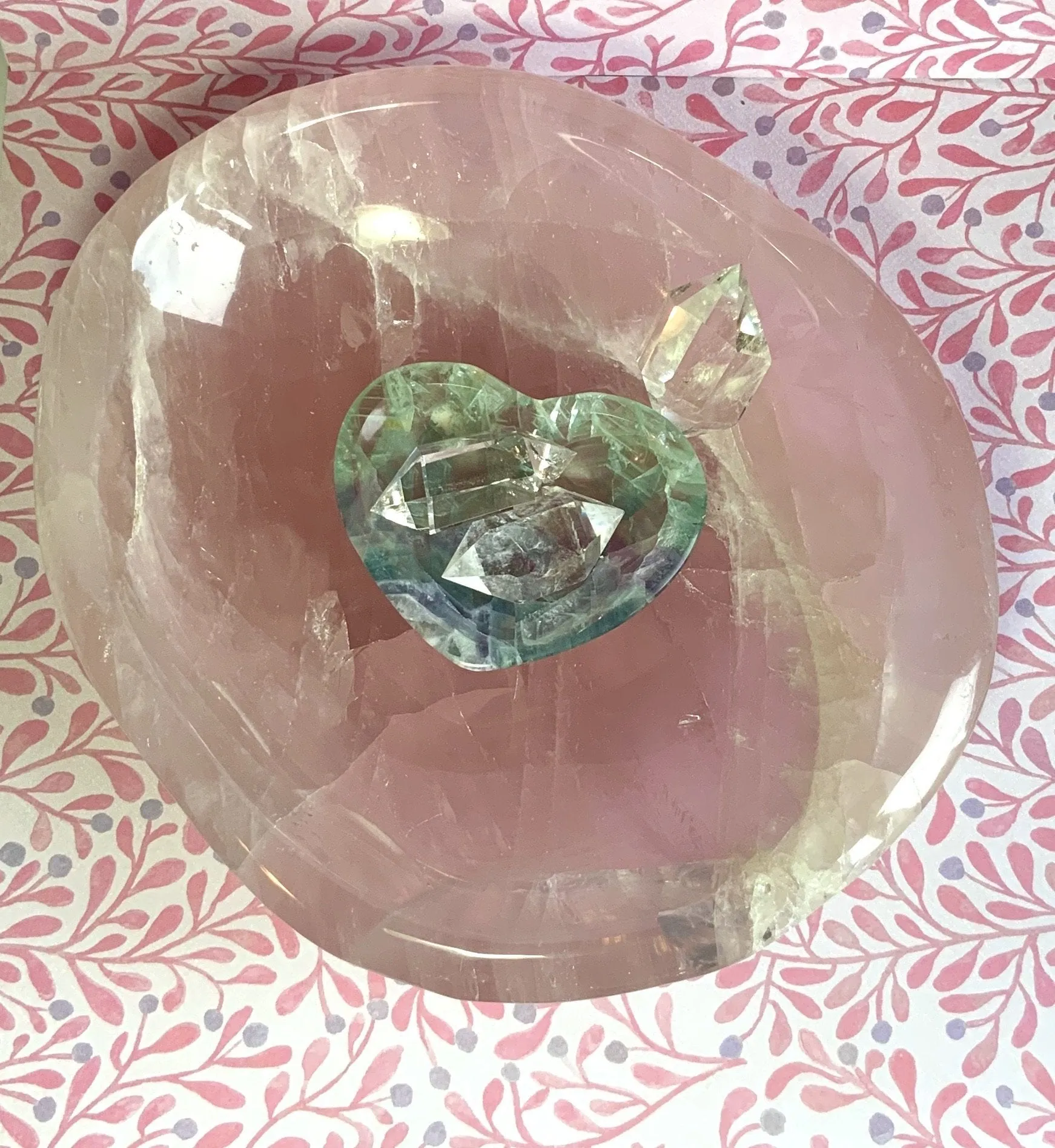 Flamingo Pink Rose Quartz Bowl