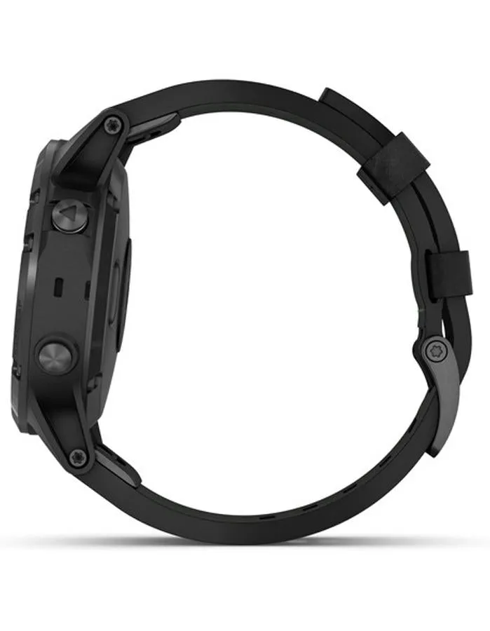 Garmin Fenix 5 Plus Sapphire Multisport Watch - Black Case - Black Leather- 47mm