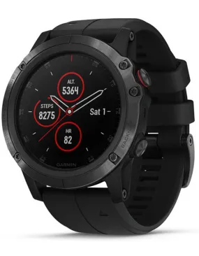 Garmin Fenix 5X Plus Sapphire Multisport Watch - Black Case - Black Strap - 51mm