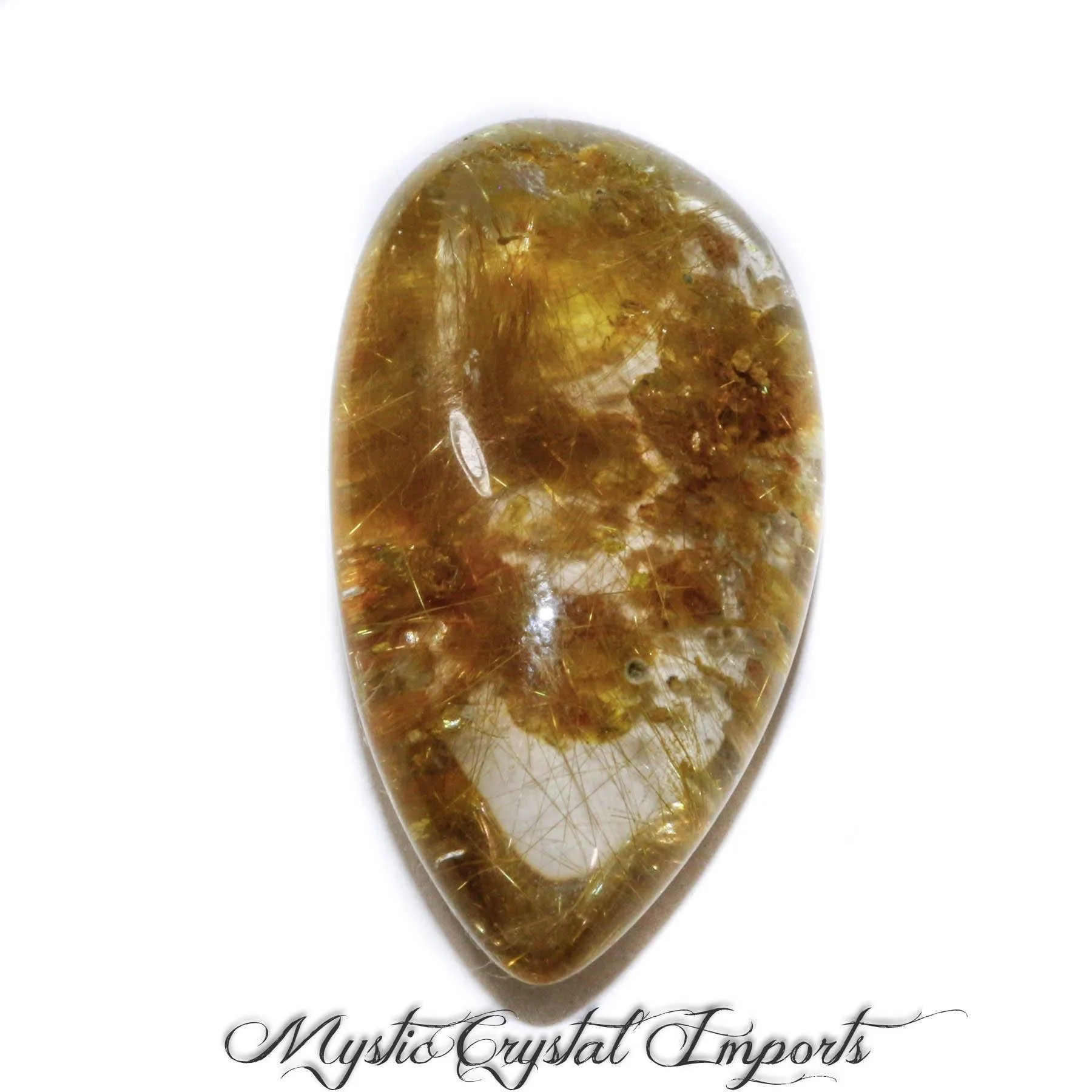 Golden  Rutilated Quartz Pocket Crystal  with Golden Inclusions- 53ct