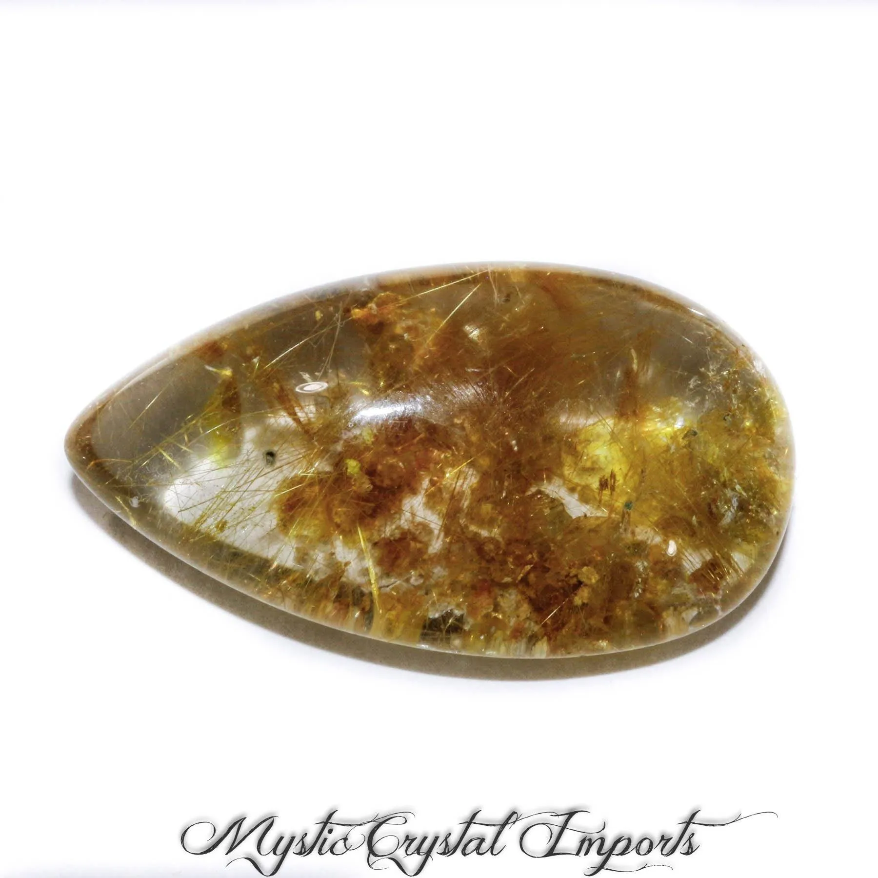 Golden  Rutilated Quartz Pocket Crystal  with Golden Inclusions- 53ct