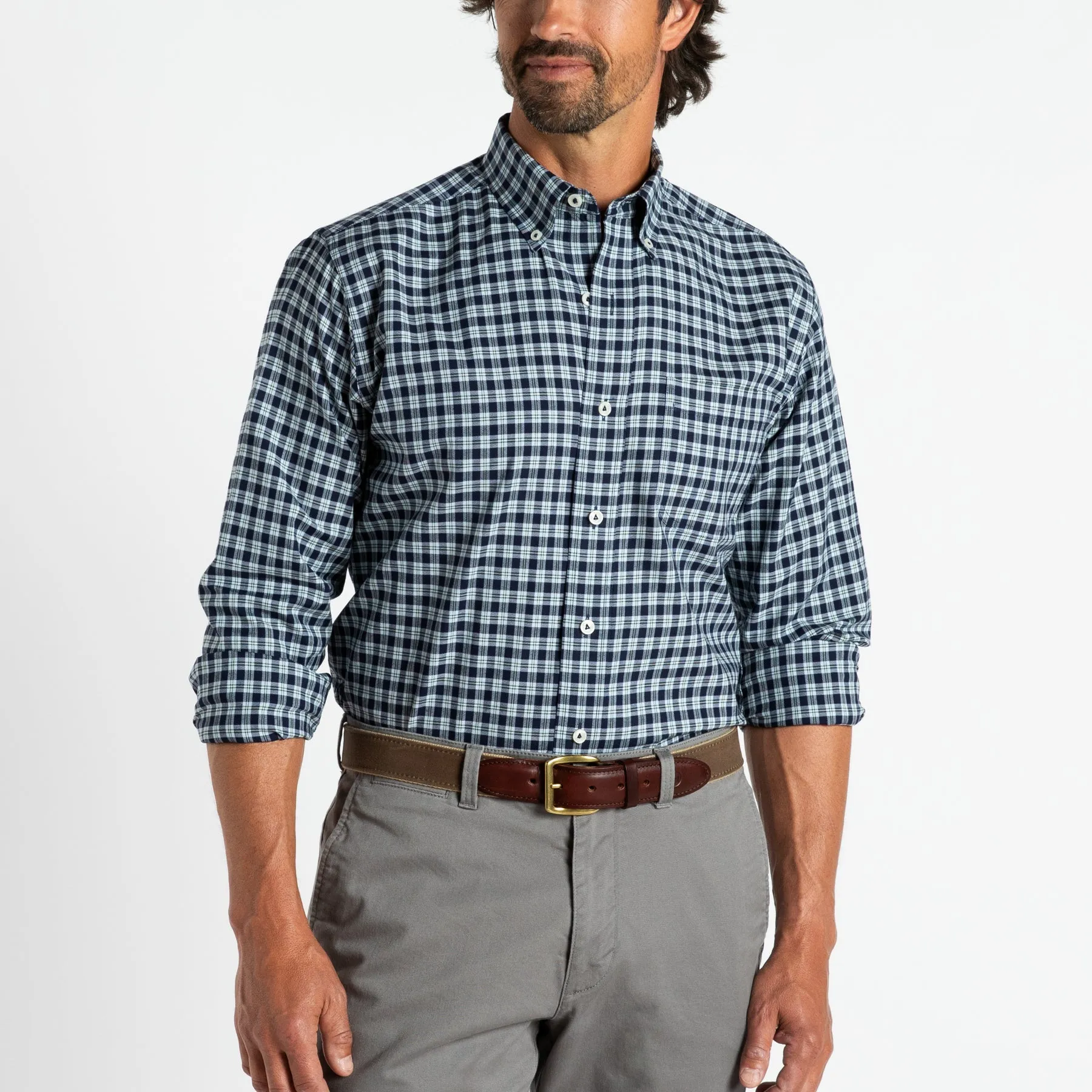 Goodlett Plaid Cotton Oxford Sport Shirt