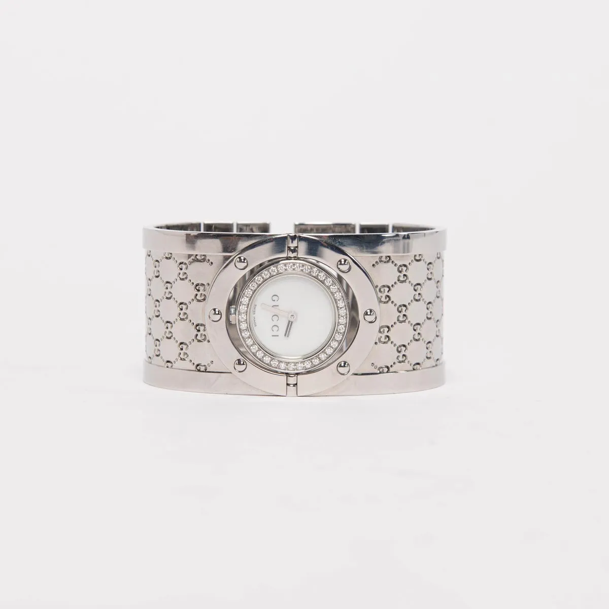 Gucci Stainless Steel & Diamond Twirl Bangle Watch