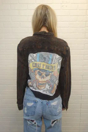 Guns 'N Roses Acid Wash Cropped Flannel