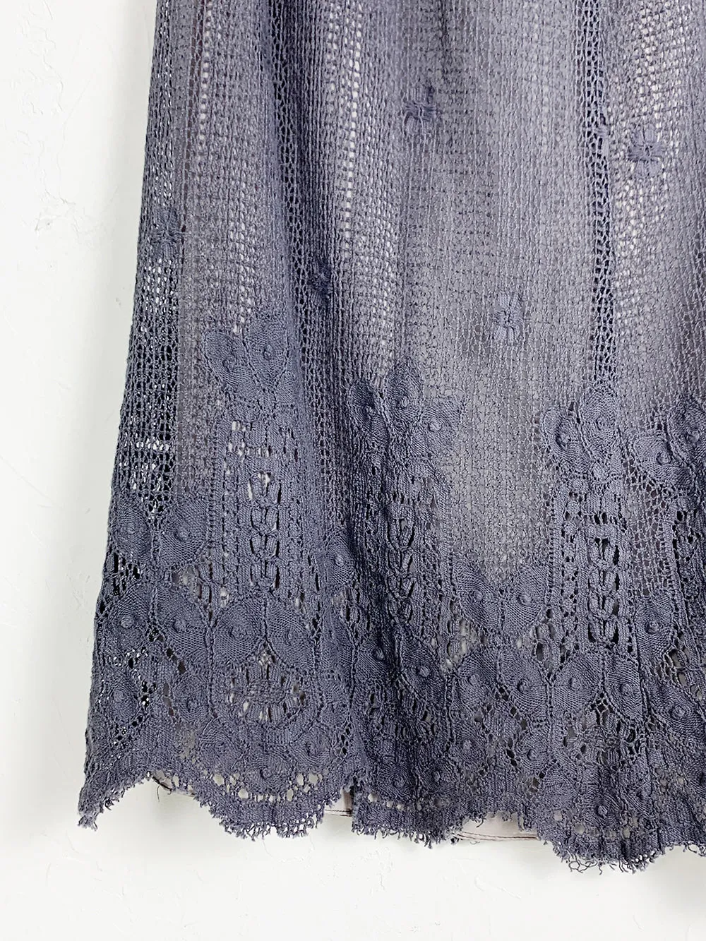 Handmade Overdyed Grey Lace