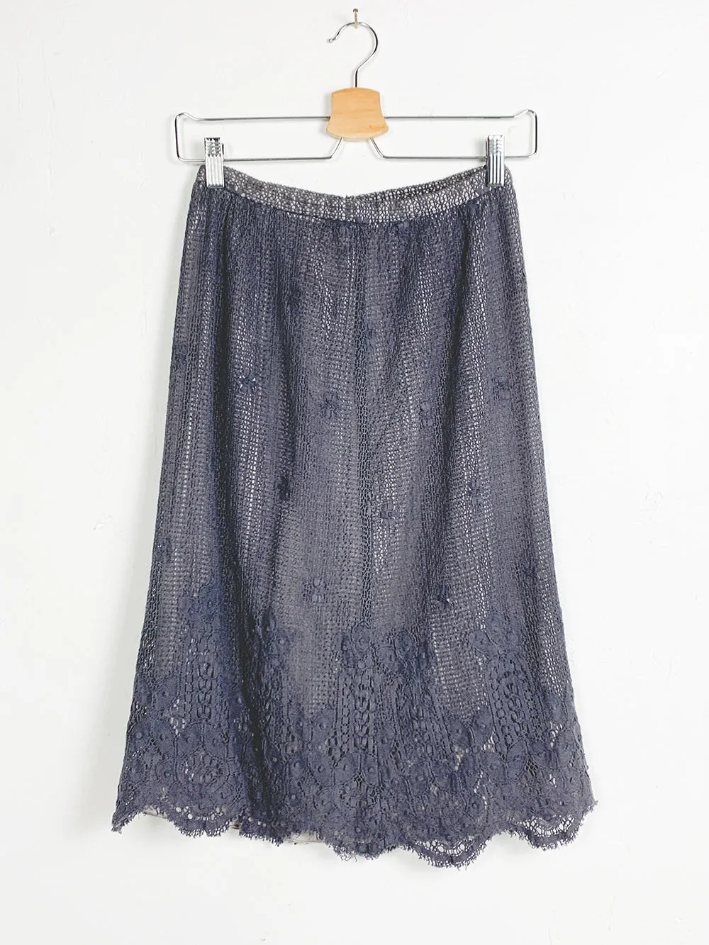 Handmade Overdyed Grey Lace