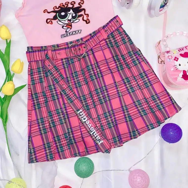 HARAJUKU SWEET JK PLEATED SKIRT WITH BELT BY56666