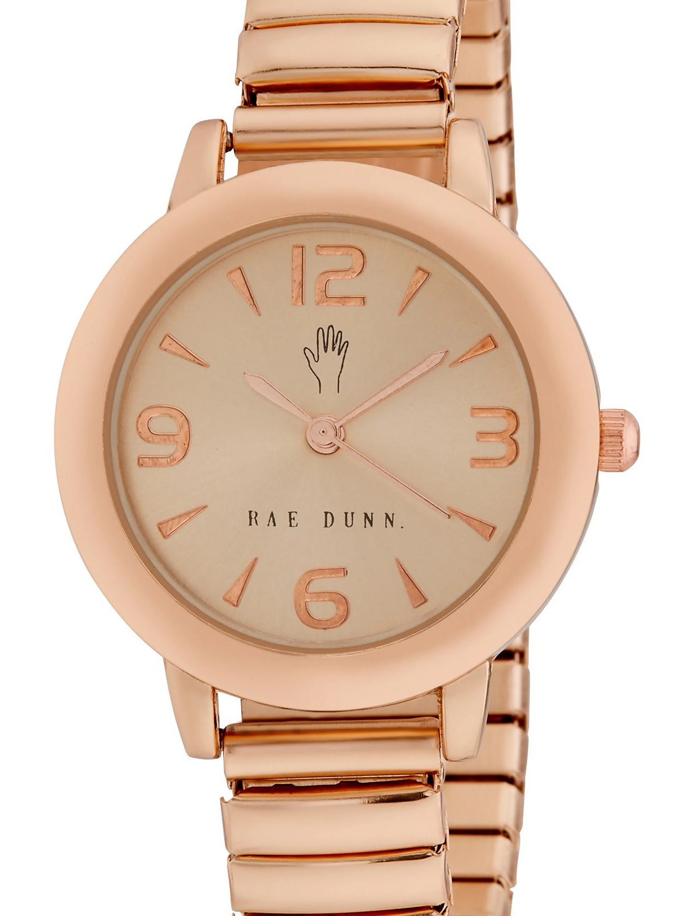 HEATHER Round Face Expandable Bracelet Watch in Rose Gold, 30mm