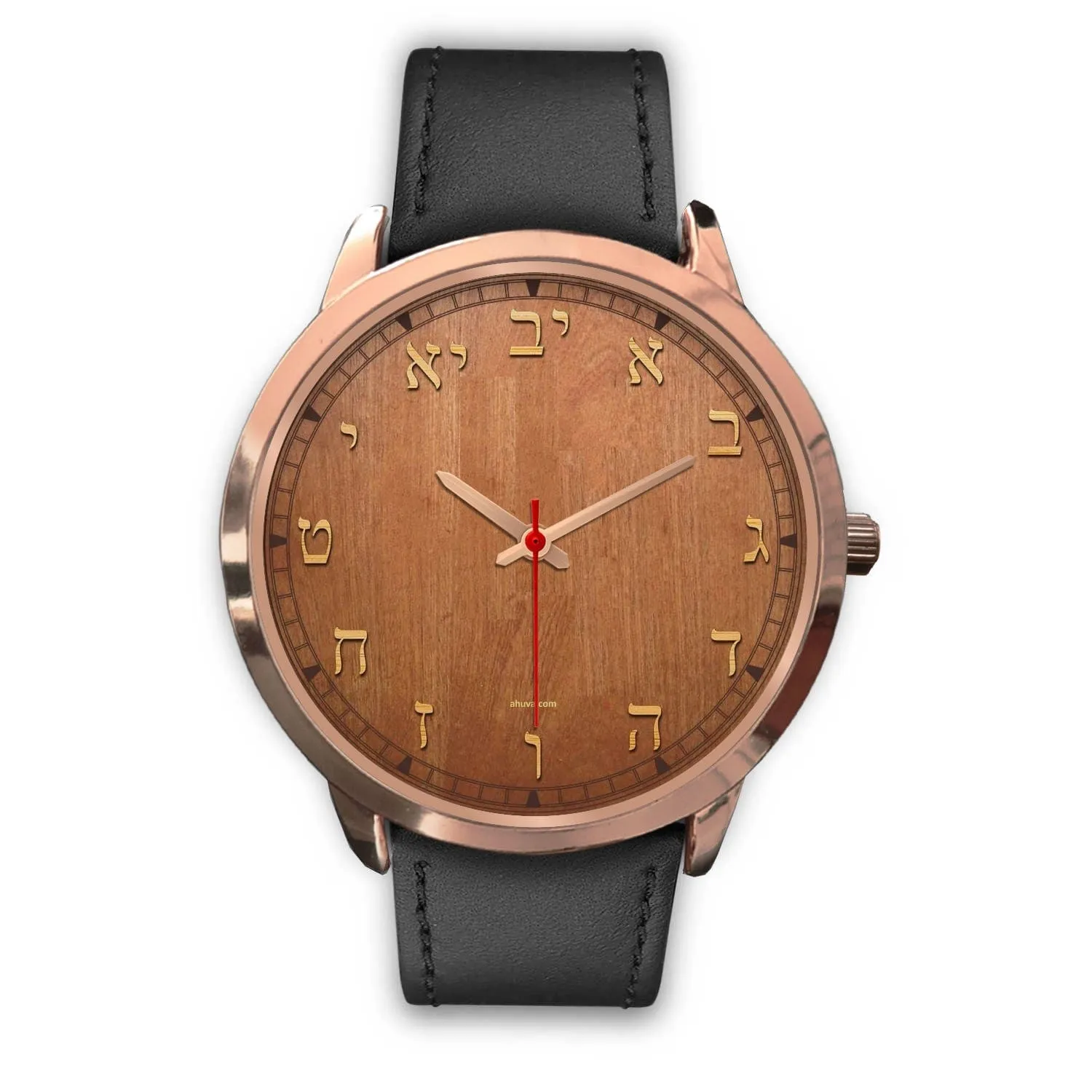 Hebrew Letters Elegant Watch Rose Gold