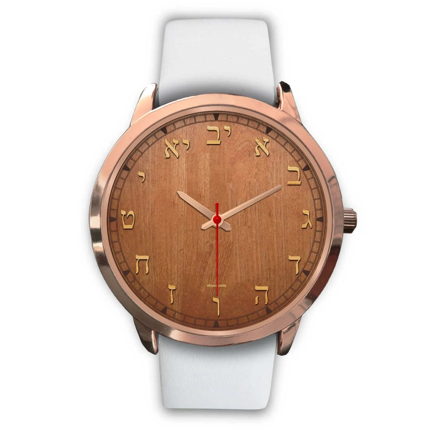 Hebrew Letters Elegant Watch Rose Gold