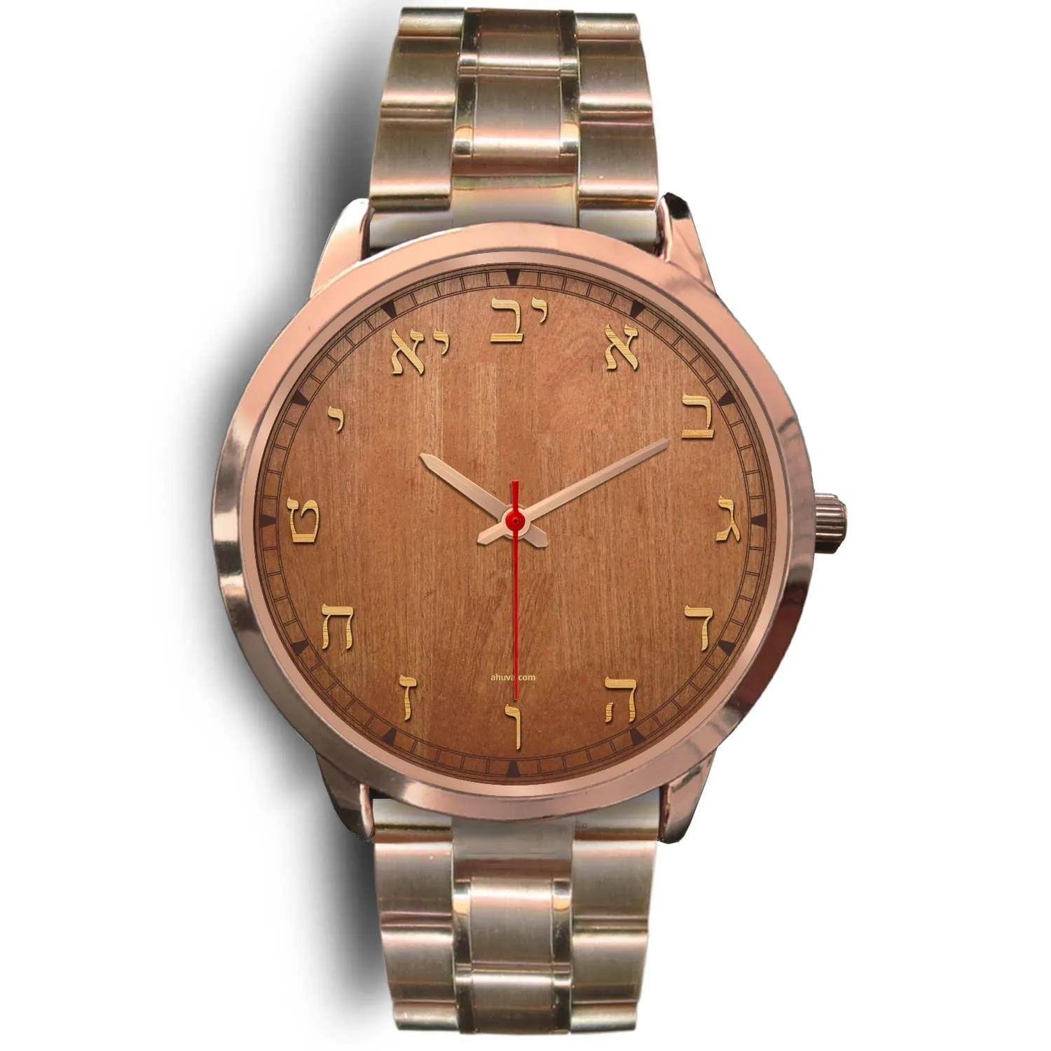 Hebrew Letters Elegant Watch Rose Gold