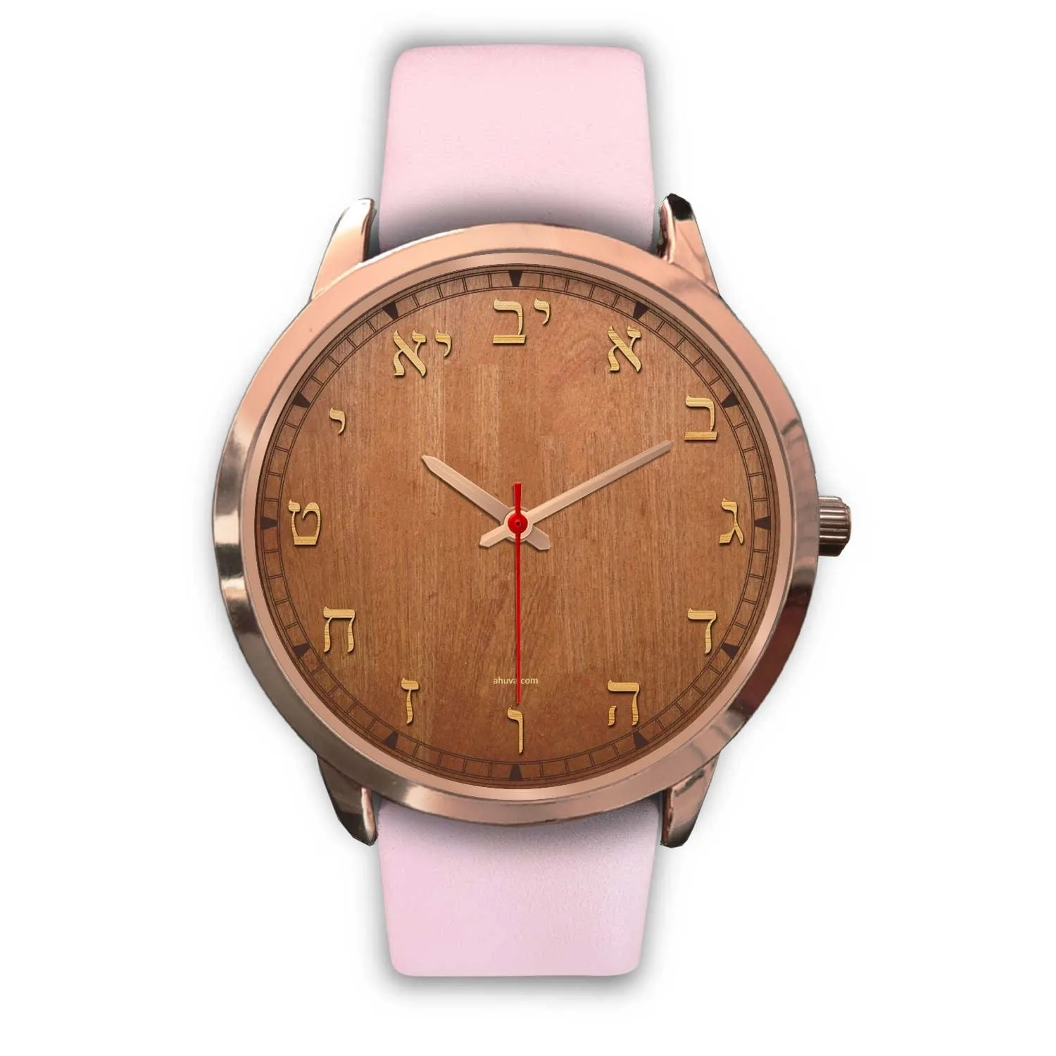 Hebrew Letters Elegant Watch Rose Gold