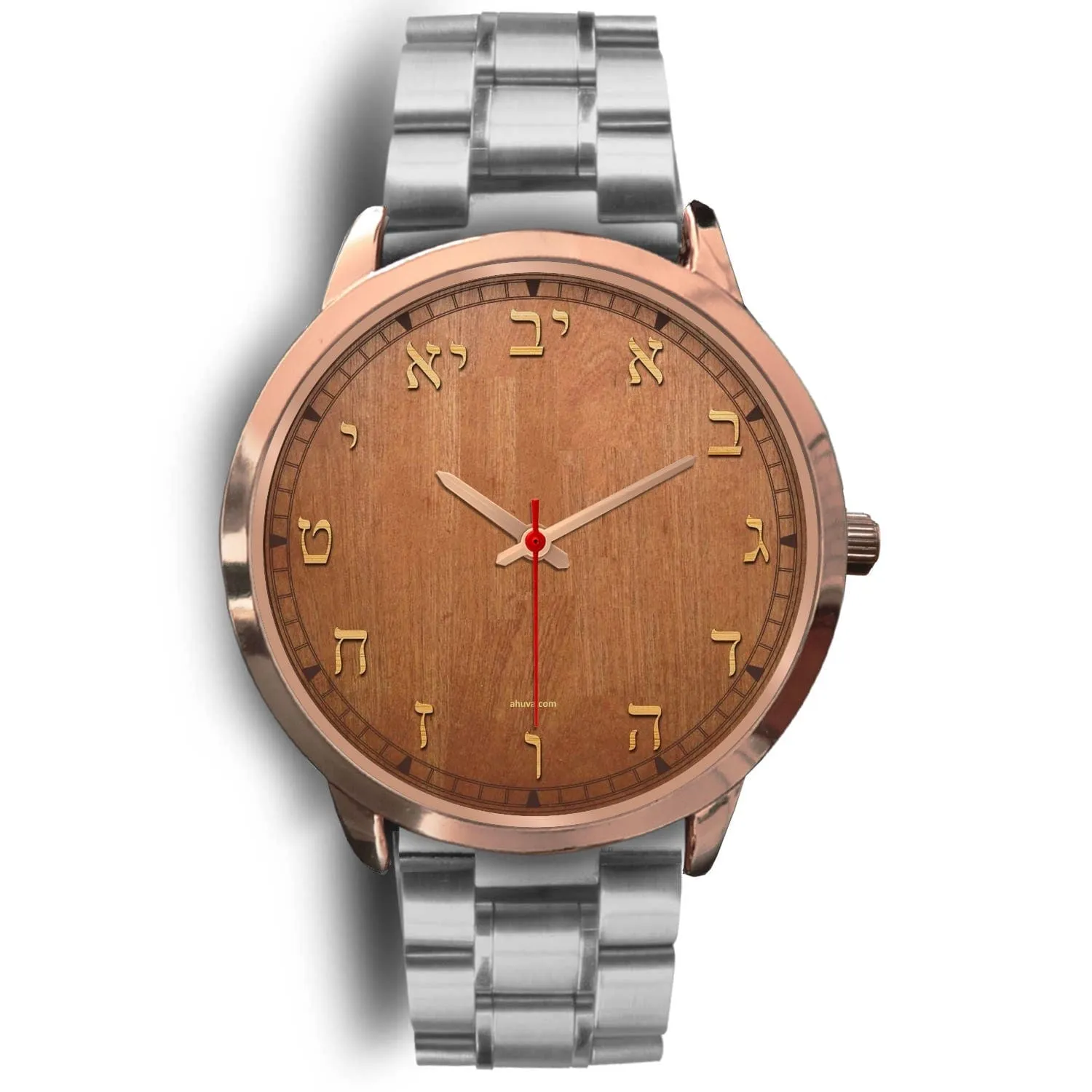 Hebrew Letters Elegant Watch Rose Gold