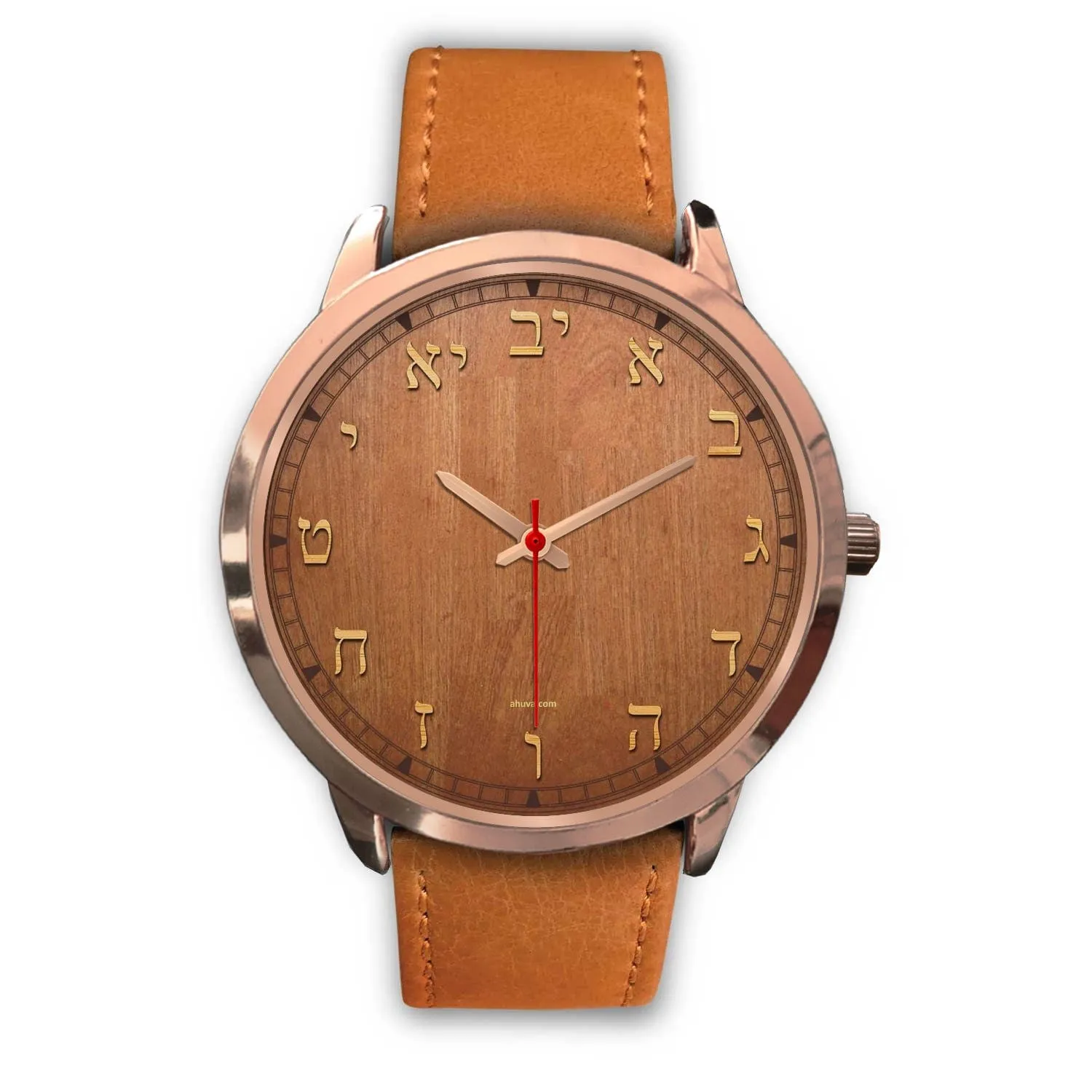 Hebrew Letters Elegant Watch Rose Gold