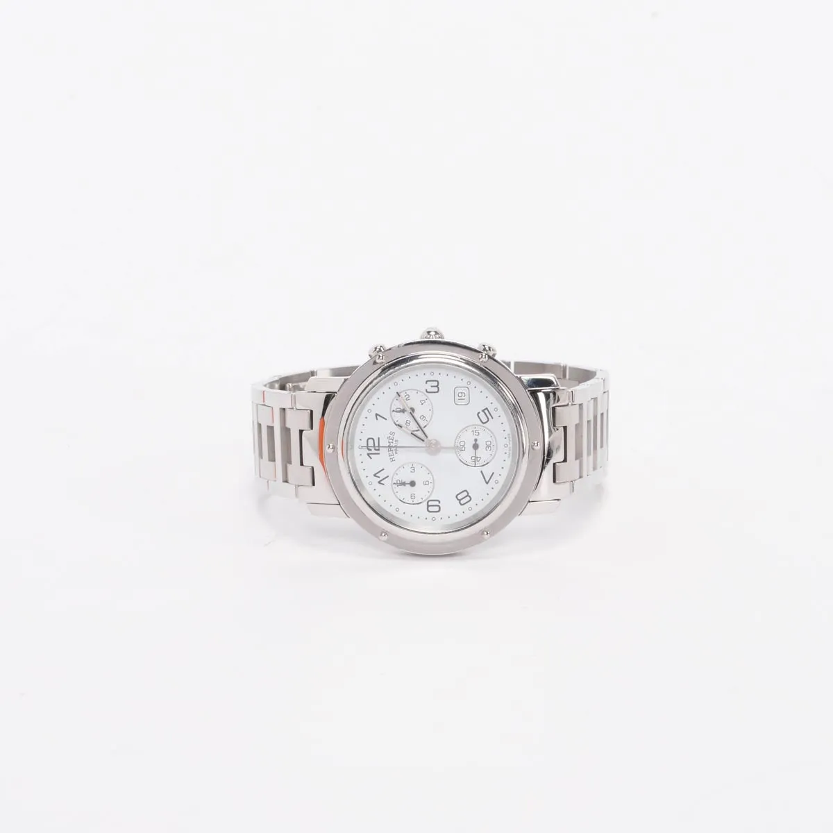 Hermes Stainless Steel Chrono Clipper Watch