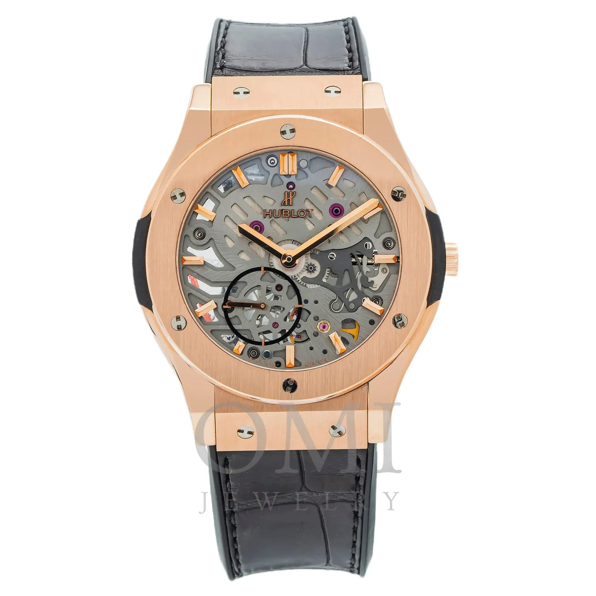 Hublot Classic Fusion Ultra-Thin 545.OX.0180.LR 42MM Transparent Dial With Leather Bracelet