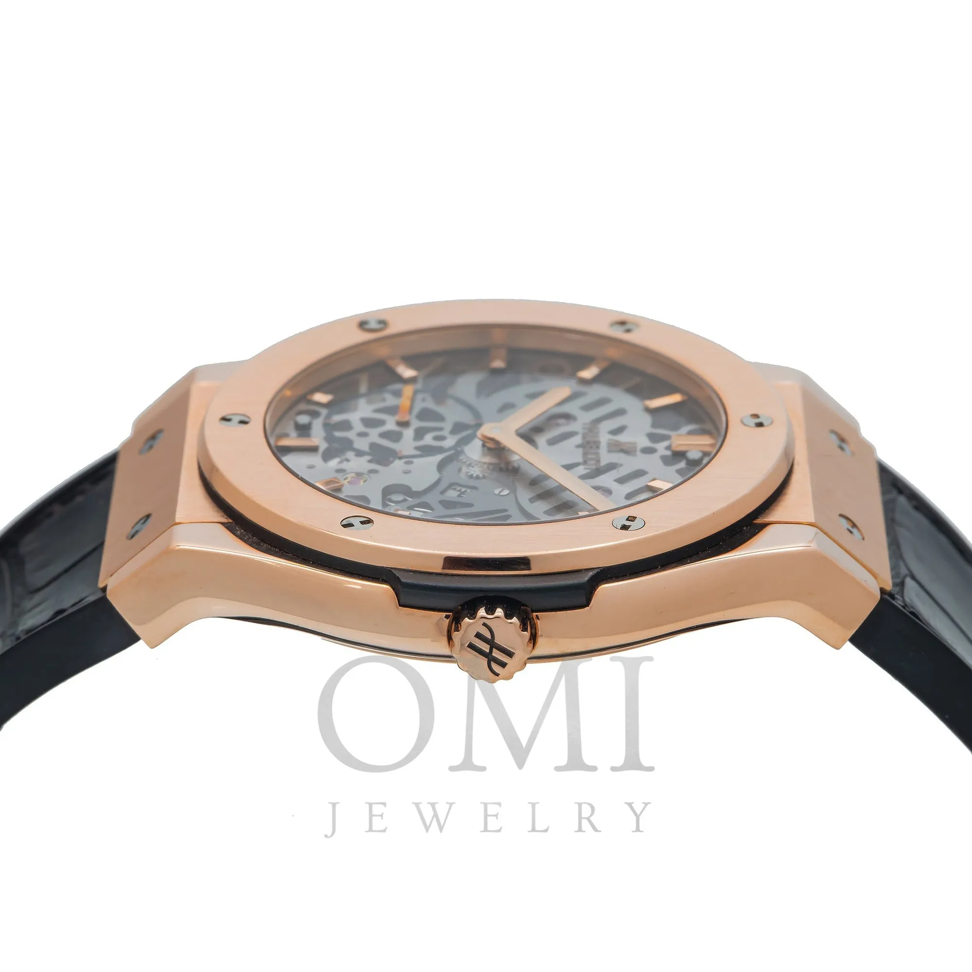 Hublot Classic Fusion Ultra-Thin 545.OX.0180.LR 42MM Transparent Dial With Leather Bracelet