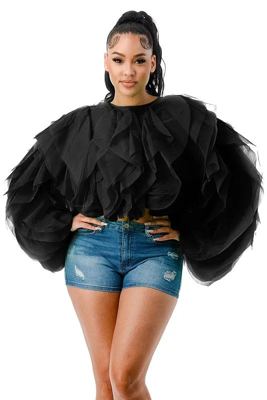 In the Clouds Tulle Crop Top