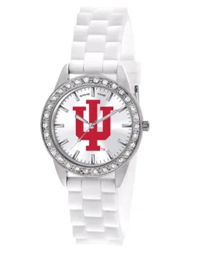 Indiana University Womens Frost Watch - Crystal Bezel - Silicone Strap