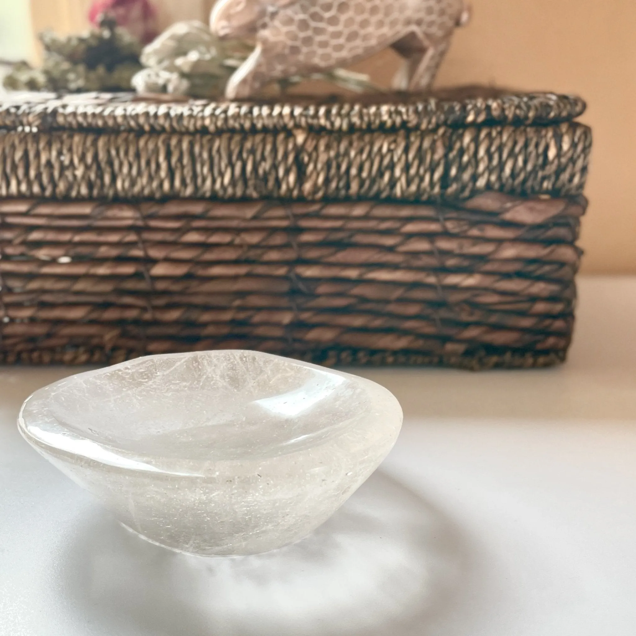 Intersecting Lines Clear Quartz Bowl