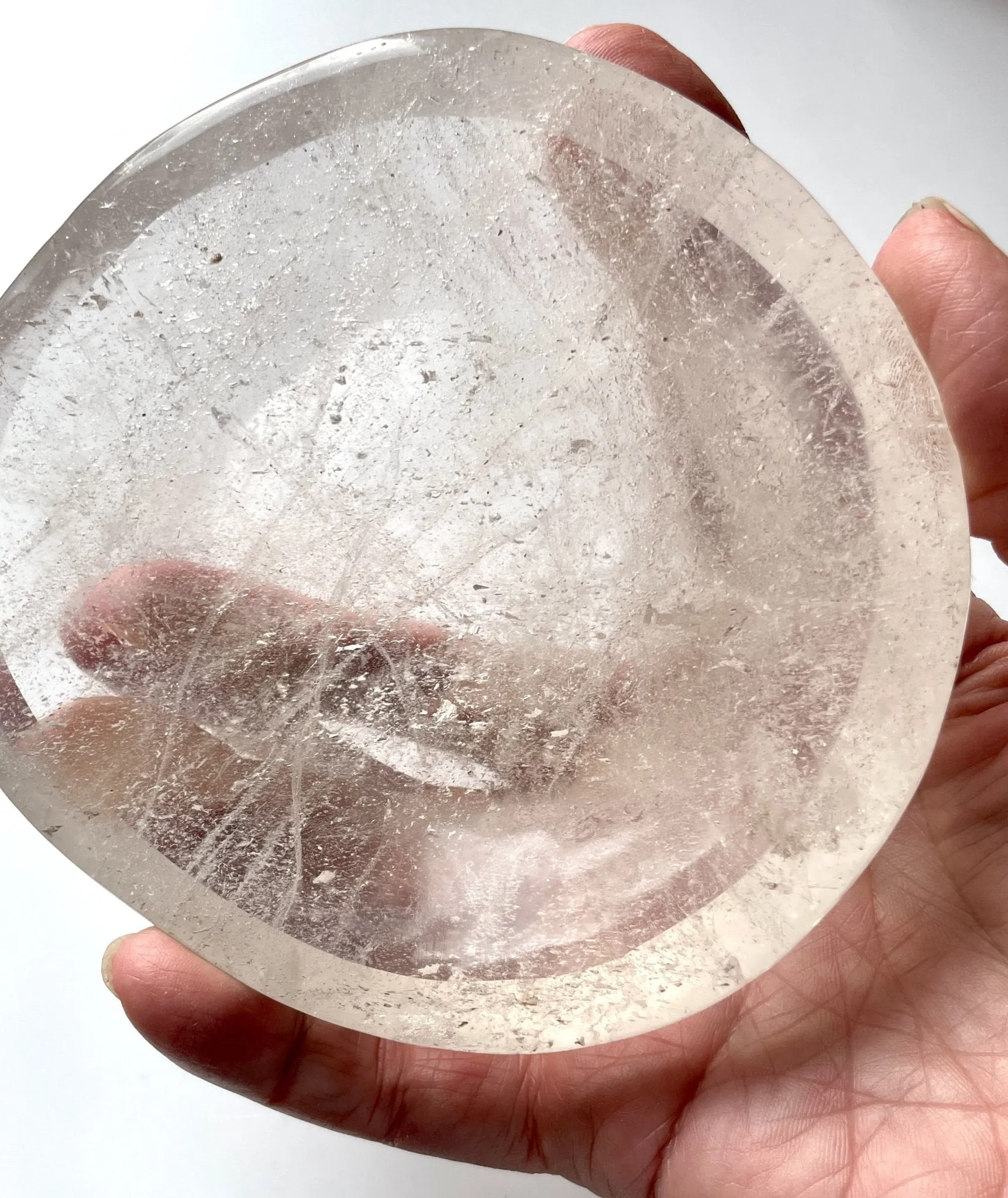 Intersecting Lines Clear Quartz Bowl