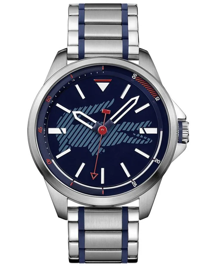 Lacoste Mens Capbreton Watch - Stainless Steel - Blue Dial - Stainless Bracelet