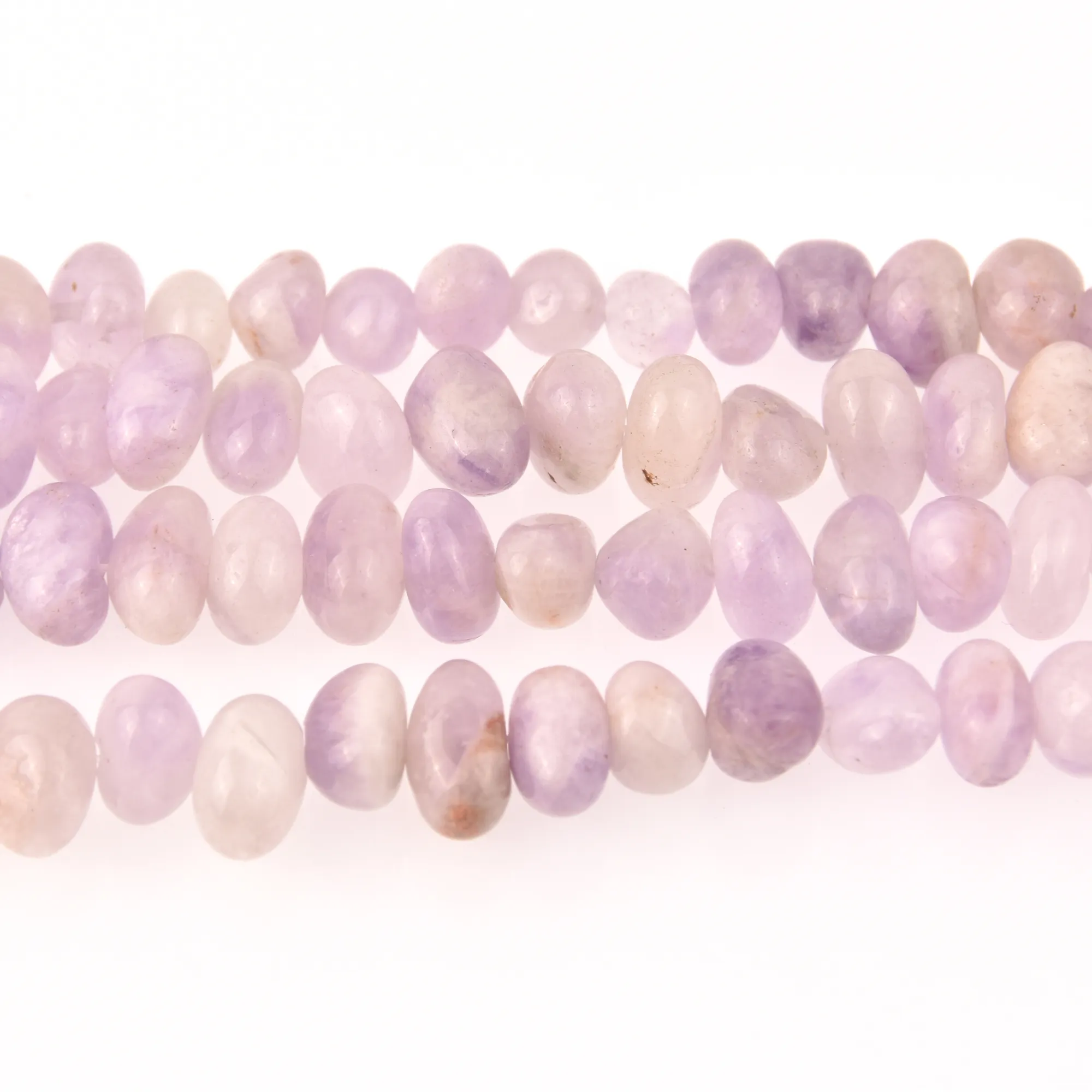 Lavender Quartz Pebble Cut Half Strand, Purple Gemstone Beads approx 12x8mm, 8 long gem0817