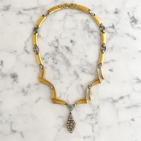 LEIGHTON gold and rhinestone necklace