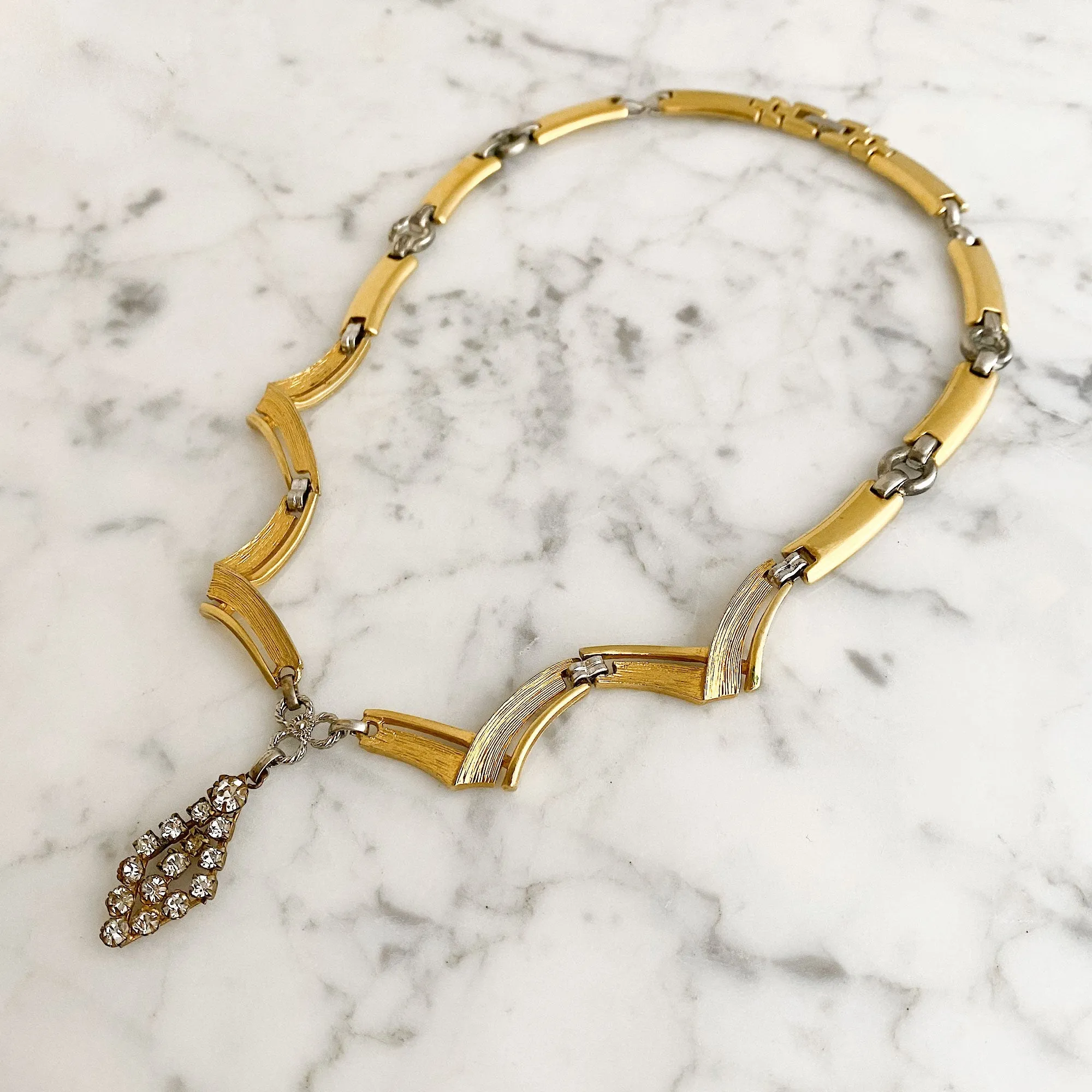 LEIGHTON gold and rhinestone necklace