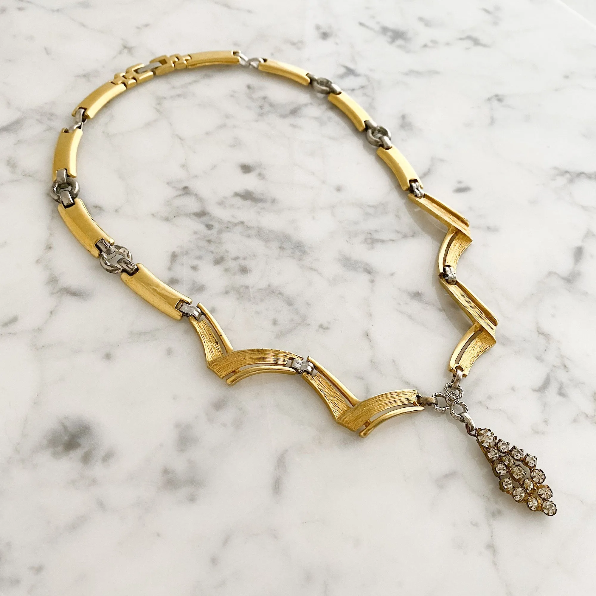 LEIGHTON gold and rhinestone necklace