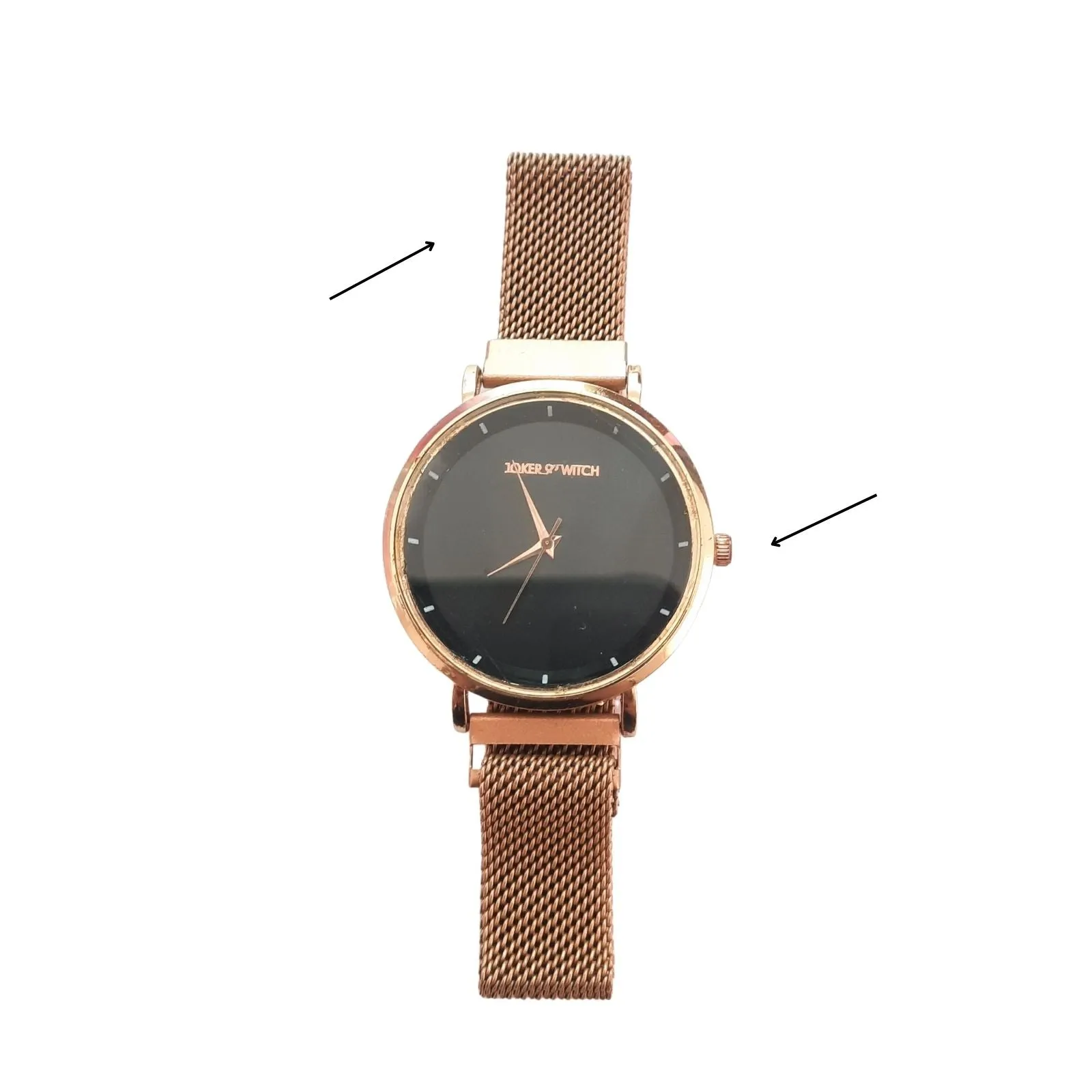 Lexi Black Dial Rose Gold Magnetic Watch SAMPLE