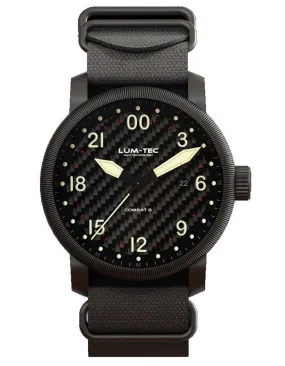 Lum-Tec Combat B41 Mens Watch - Black Metal - Carbon Fiber Dial - Nylon - 200M