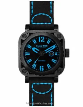 Lum-Tec G6 Mens - Titanium Carbide Plating - Blue Accents - Leather - 200 Meters