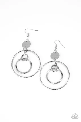 Mechanical Mecca - Silver Paparazzi Earrings