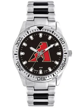 MLB Mens Arizona Diamondbacks Heavy Hitter Watch - Bracelet Strap - Color Logo