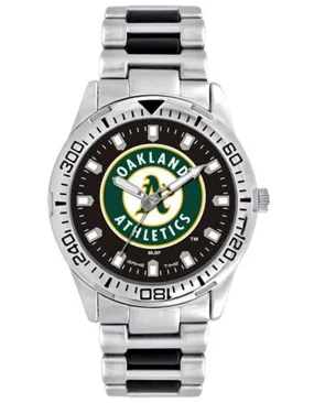 MLB Mens Oakland A's Heavy Hitter Watch - Bracelet Strap - Color Logo