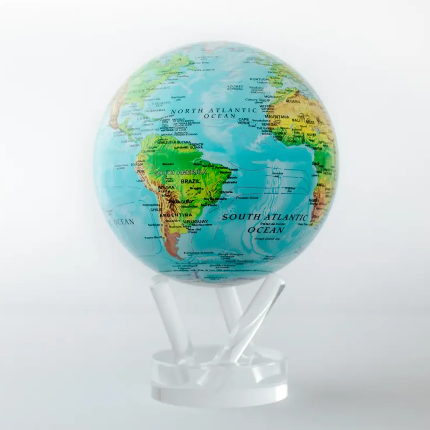 MOVA Solar-Power and Magnetic Driven Globes - Relief Map, Blue, 4.5 D