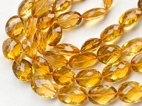 Natural Honey Quartz faceted oval shape beads