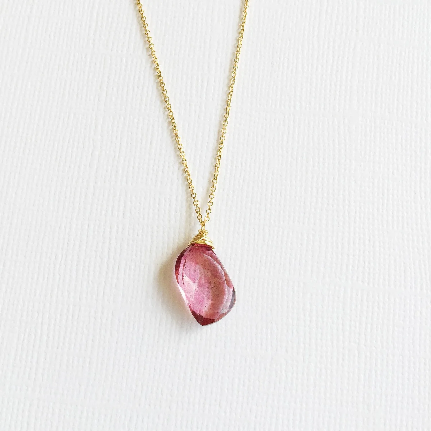 Necklace Yazmin - Pink quartz (N187)