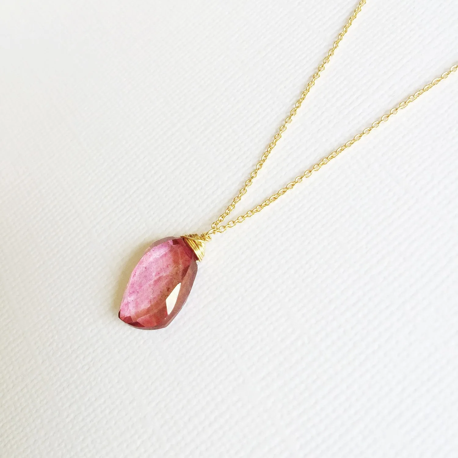 Necklace Yazmin - Pink quartz (N187)