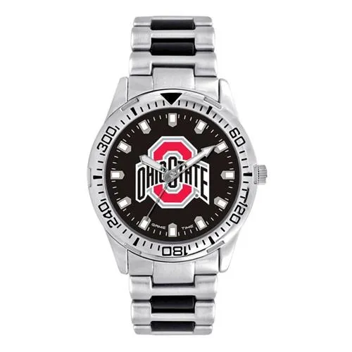 Ohio State University Logo Mens Heavy Hitter Watch - Bracelet - Color Logo