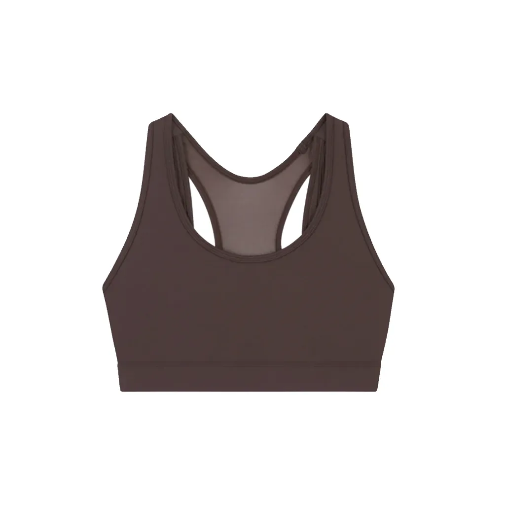 PE Nation Rudimental Sports Bra Coffee Bean Small