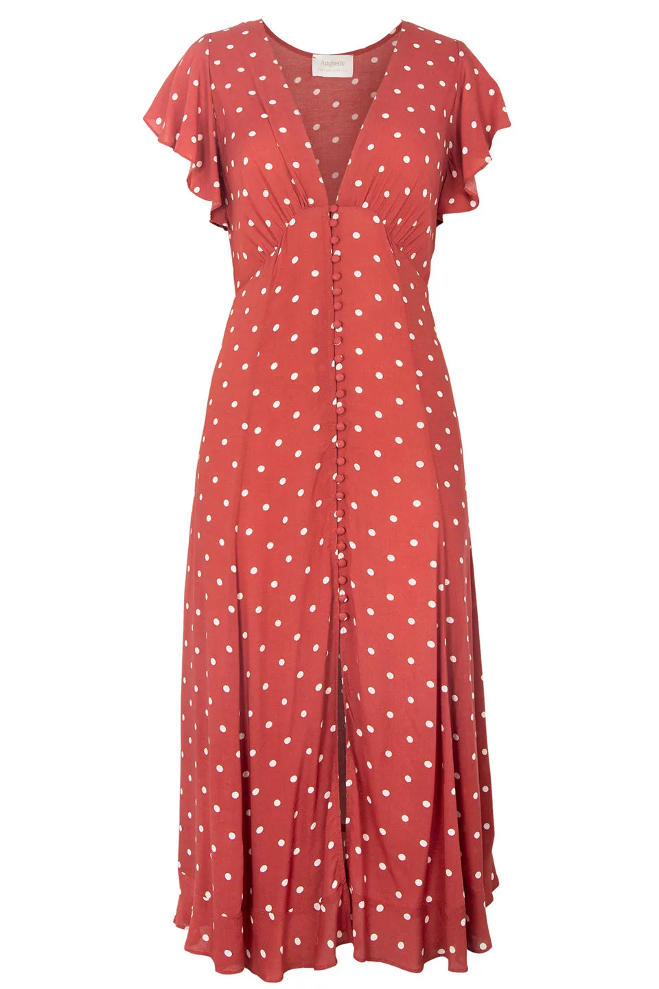 Polly Sunday SS Red Spot Midi Dress