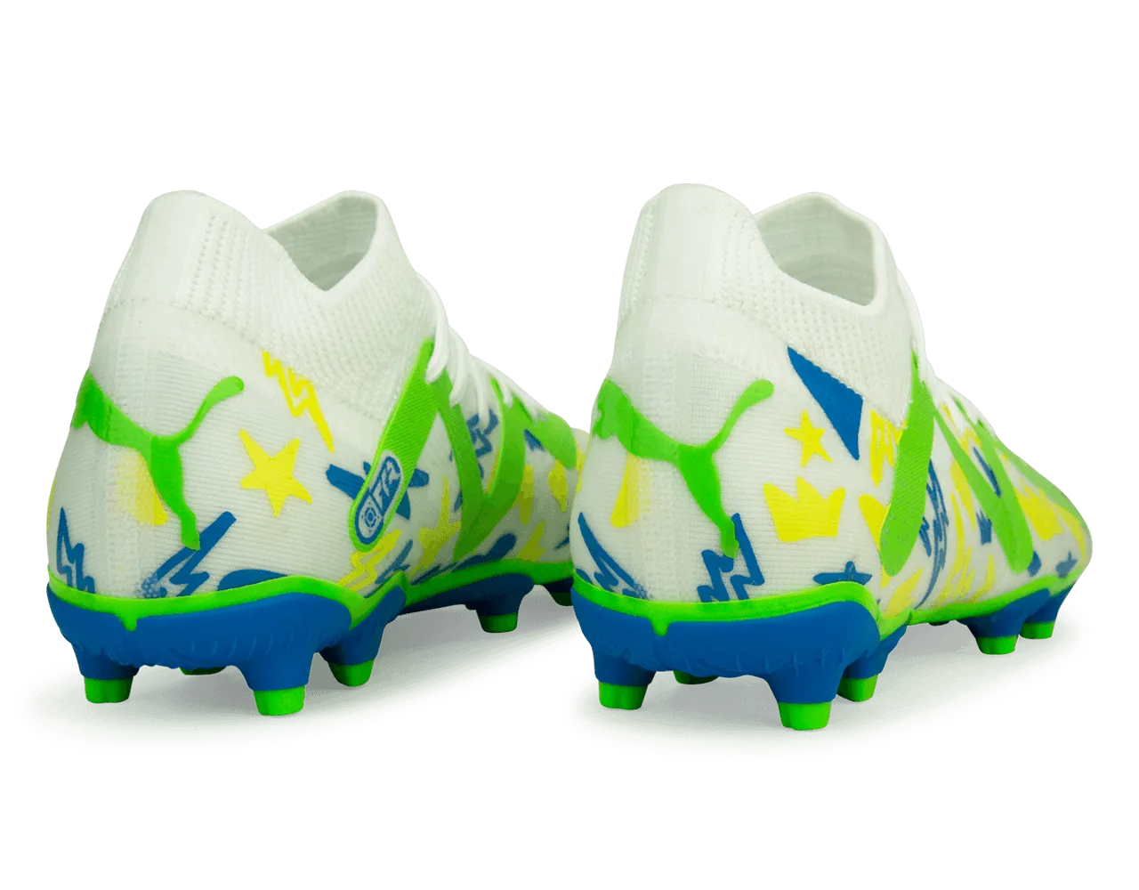 PUMA Kids Future Match x Neymar FG/AG White/Blue/Lemon