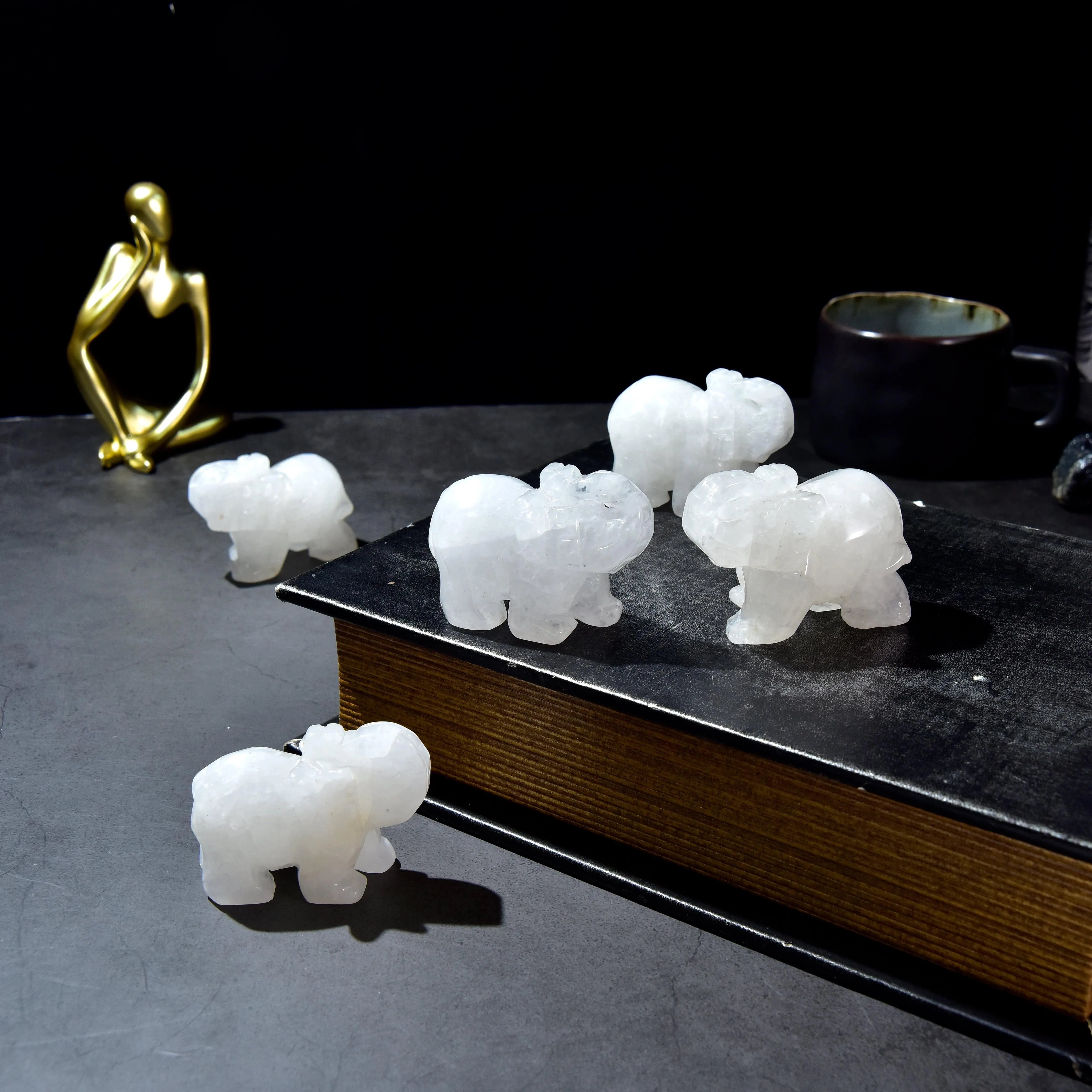 Quartz Elephant Carving