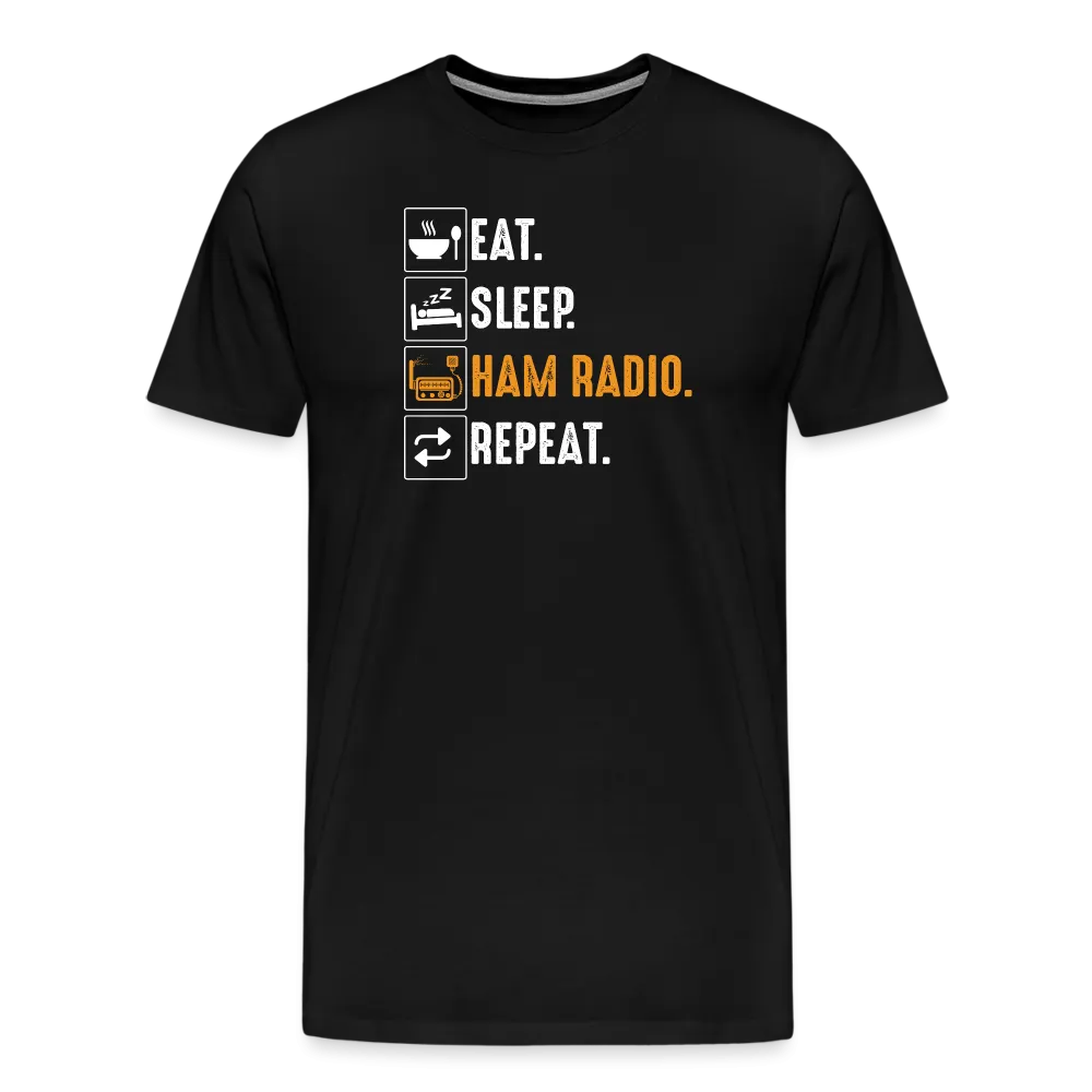 Radiowave Rituals: 'Eat. Sleep. Ham Radio. Repeat' - Men's Premium T-Shirt