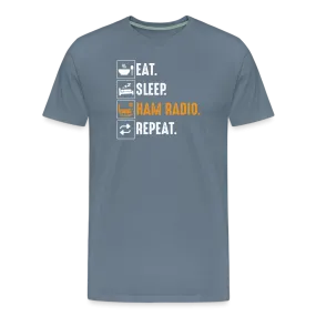 Radiowave Rituals: 'Eat. Sleep. Ham Radio. Repeat' - Men's Premium T-Shirt