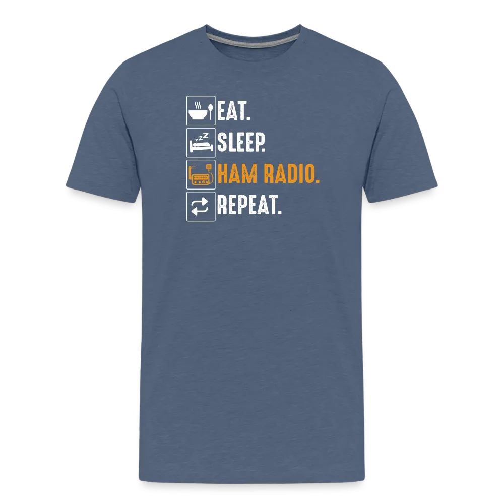 Radiowave Rituals: 'Eat. Sleep. Ham Radio. Repeat' - Men's Premium T-Shirt