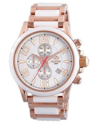 Reactor Ladies Oxide Chronograph - Rose Gold-Tone w/ White Ceramic - Bracelet